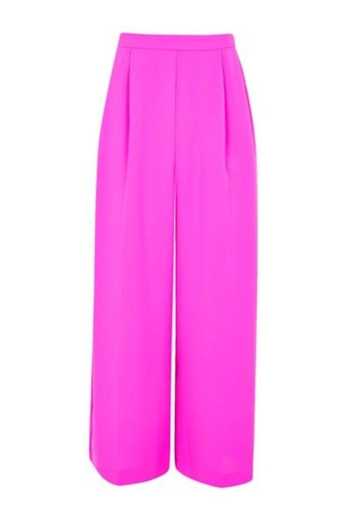 Womens Crop Wide Leg Trousers - Pink, Pink