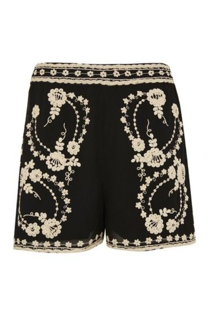 Womens Lace Bed Shorts - Black, Black