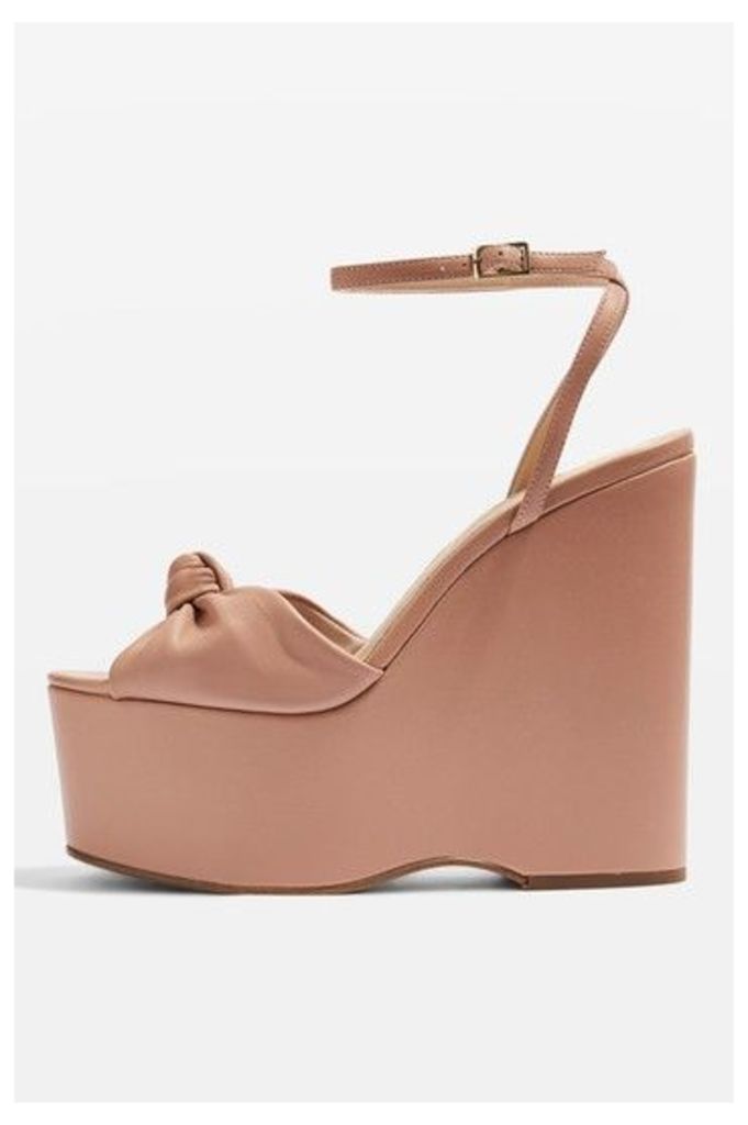 Womens WALTZ Knot Wedges - Nude, Nude