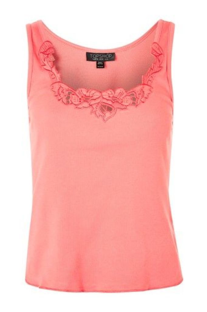 Womens Embroidered Vest - Pink, Pink