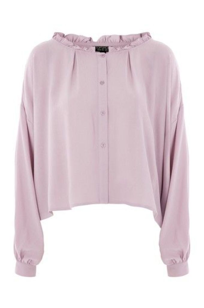 Womens Frill Collar Blouse - Lilac, Lilac
