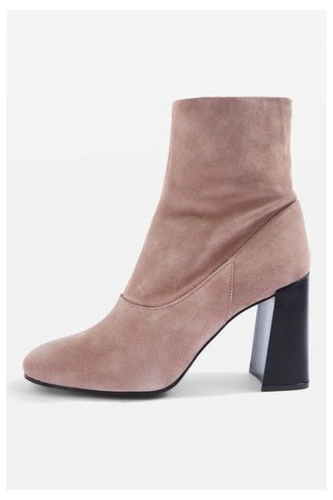 Womens Holi Leather Sock Boots - Blush, Blush