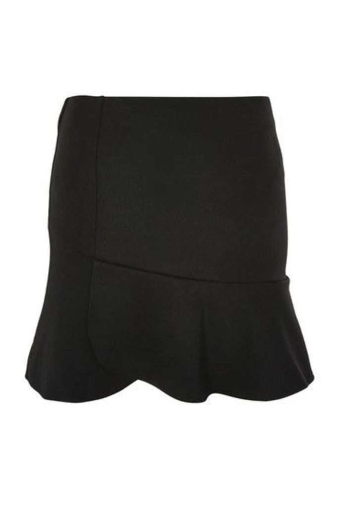 Womens Panelled Flippy Skirt - Black, Black