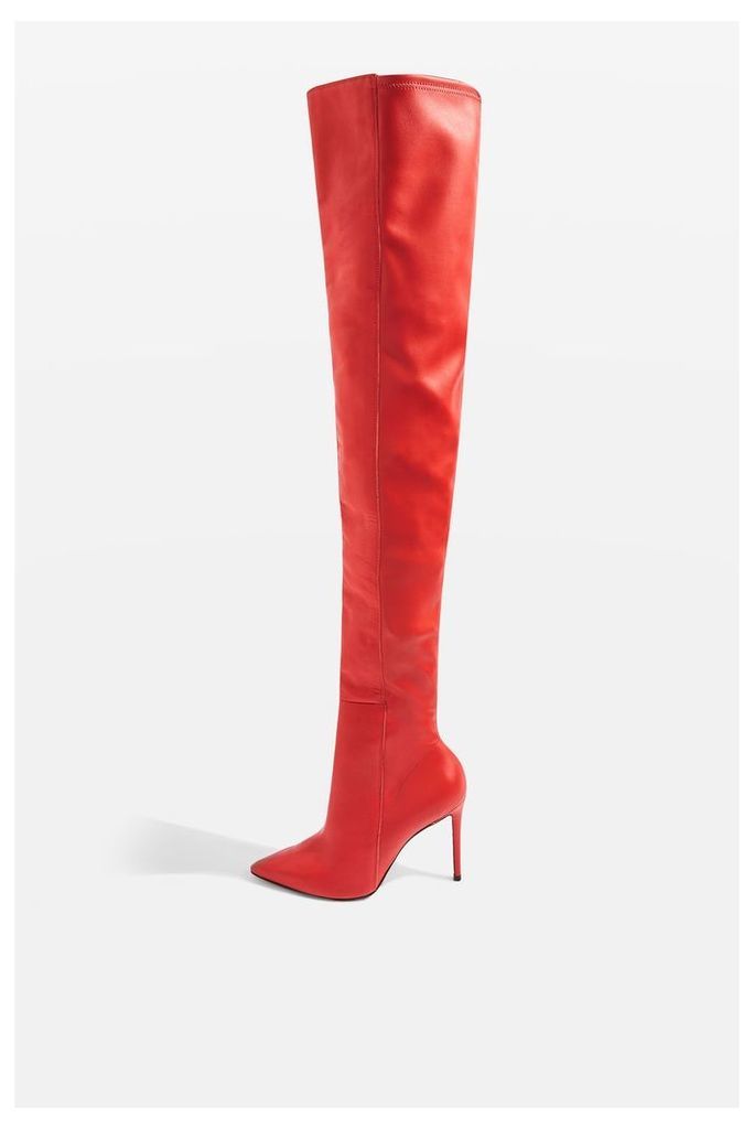 Womens BABETTE High Leg Boots - Red, Red