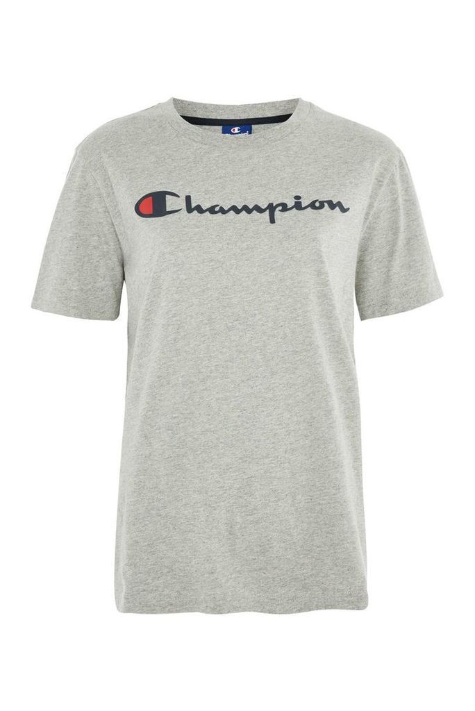 Womens Grey Logo T-Shirt by Champion - Grey, Grey