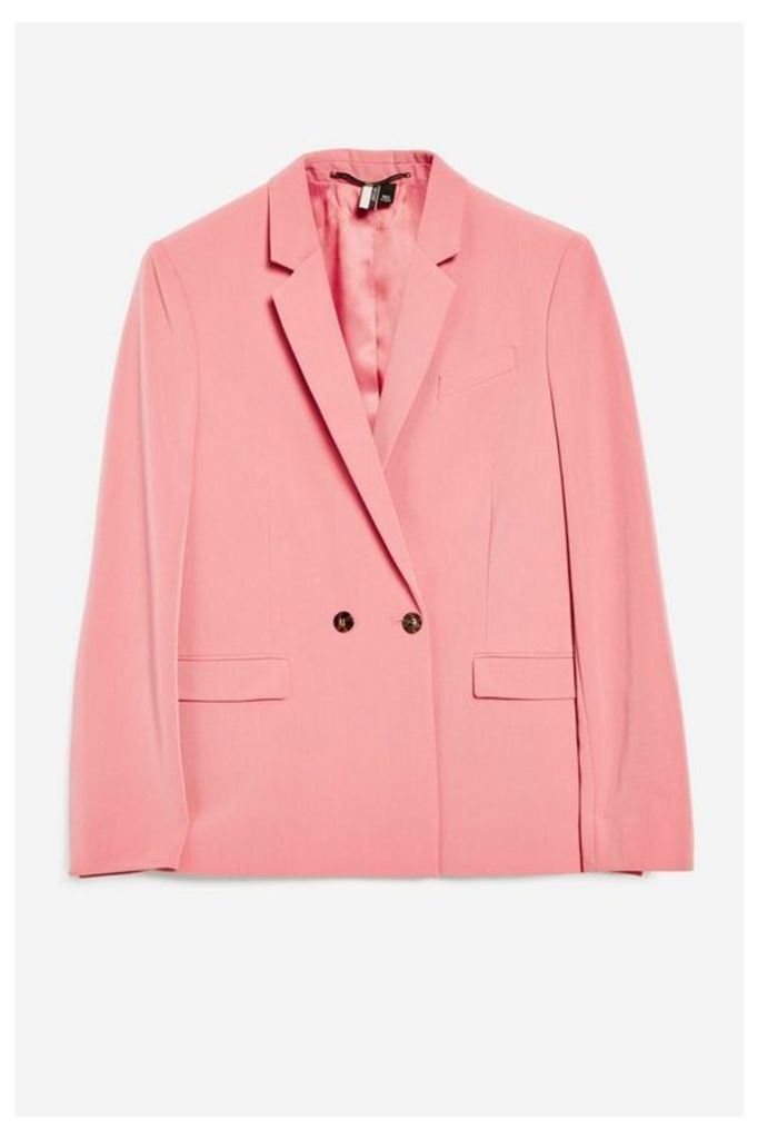 Womens Double Breasted Suit Jacket - Pink, Pink