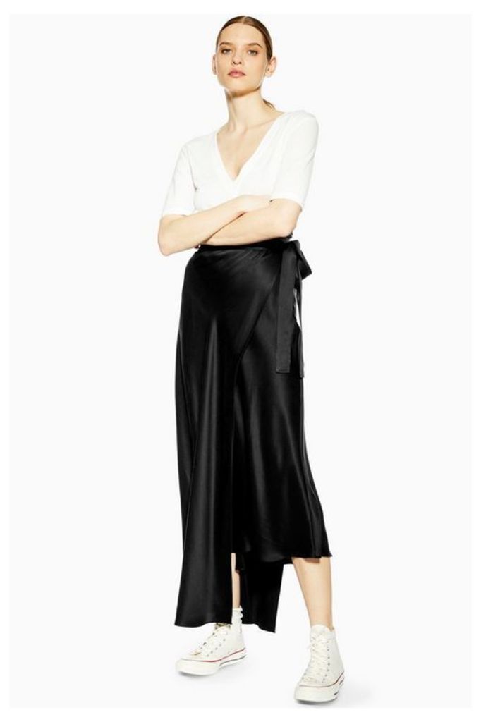 Womens **Double Layer Silk Skirt By Topshop Boutique - Black, Black