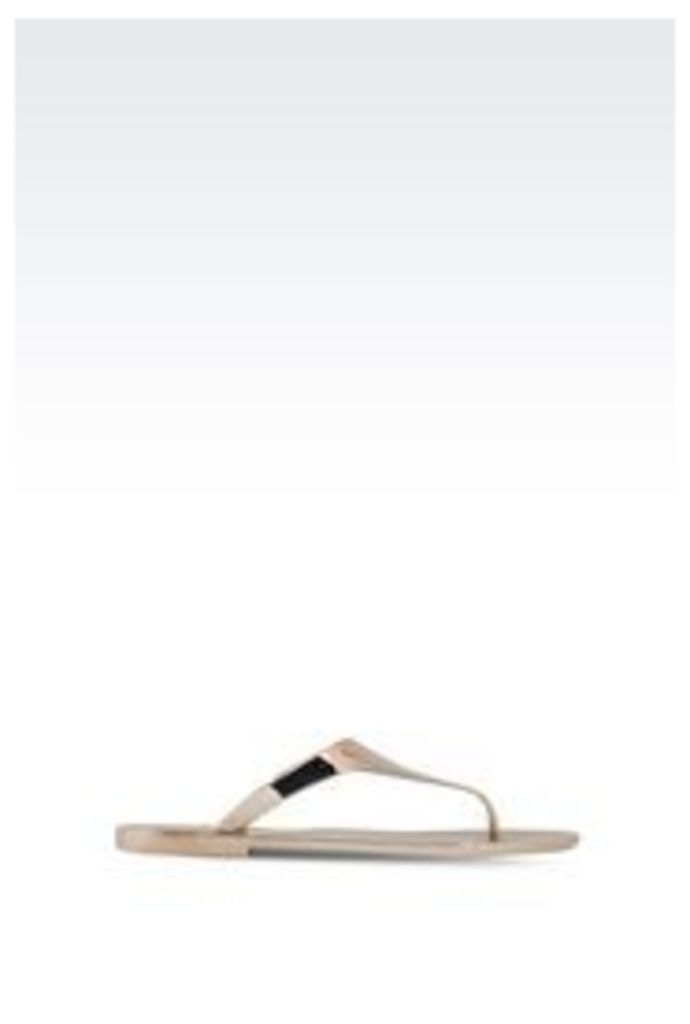 OFFICIAL STORE ARMANI JEANS FLIP FLOP IN LAMINATED EFFECT RUBBER