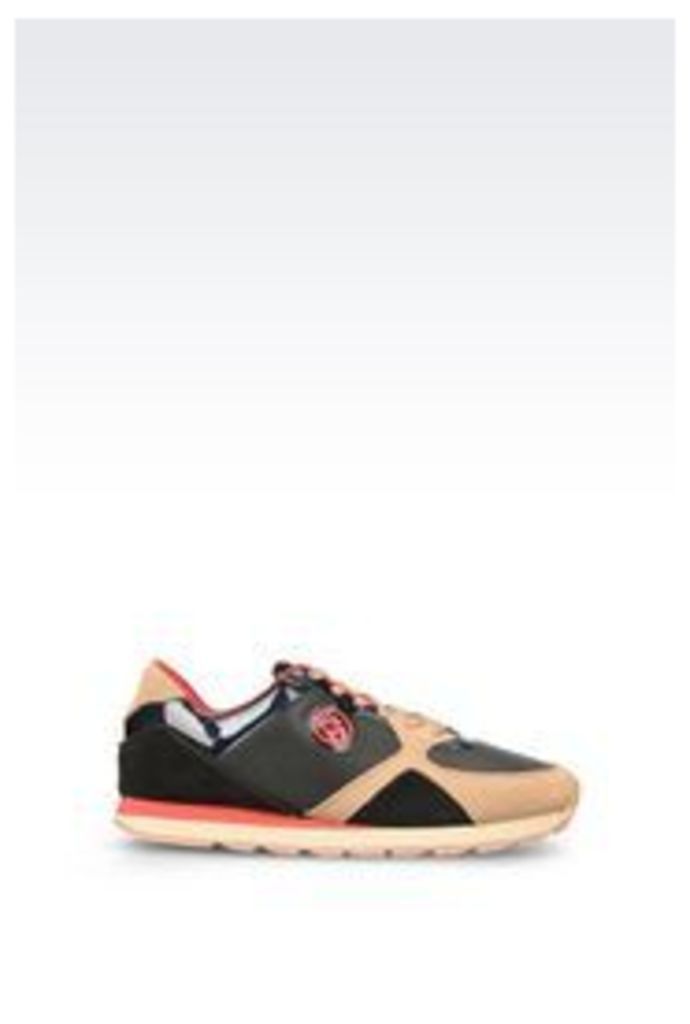 OFFICIAL STORE ARMANI JEANS RUNNING SHOE IN LEATHER