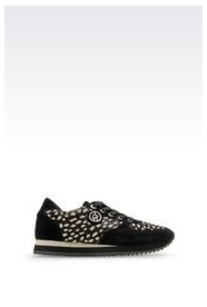 OFFICIAL STORE ARMANI JEANS RUNNING SHOE IN PONY SKIN