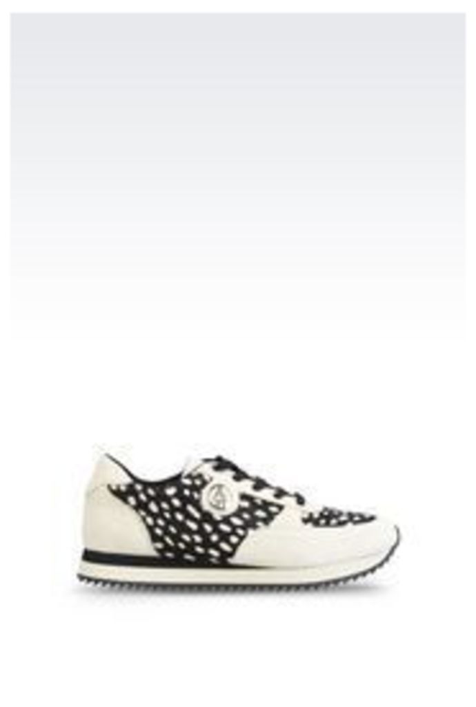 OFFICIAL STORE ARMANI JEANS RUNNING SHOE IN PONY SKIN