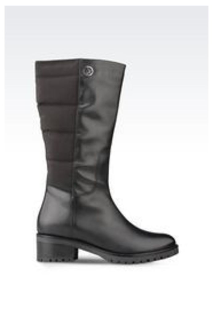 OFFICIAL STORE ARMANI JEANS BOOT IN NYLON AND LEATHER