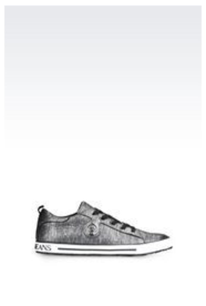 OFFICIAL STORE ARMANI JEANS SNEAKER IN LAMINATED EFFECT SUEDE
