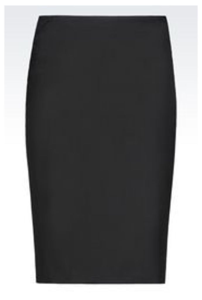 OFFICIAL STORE EMPORIO ARMANI SHEATH SKIRT IN STRETCH WOOL