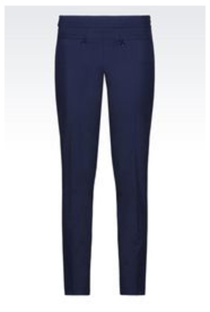 OFFICIAL STORE EMPORIO ARMANI TROUSERS IN STRETCH WOOL