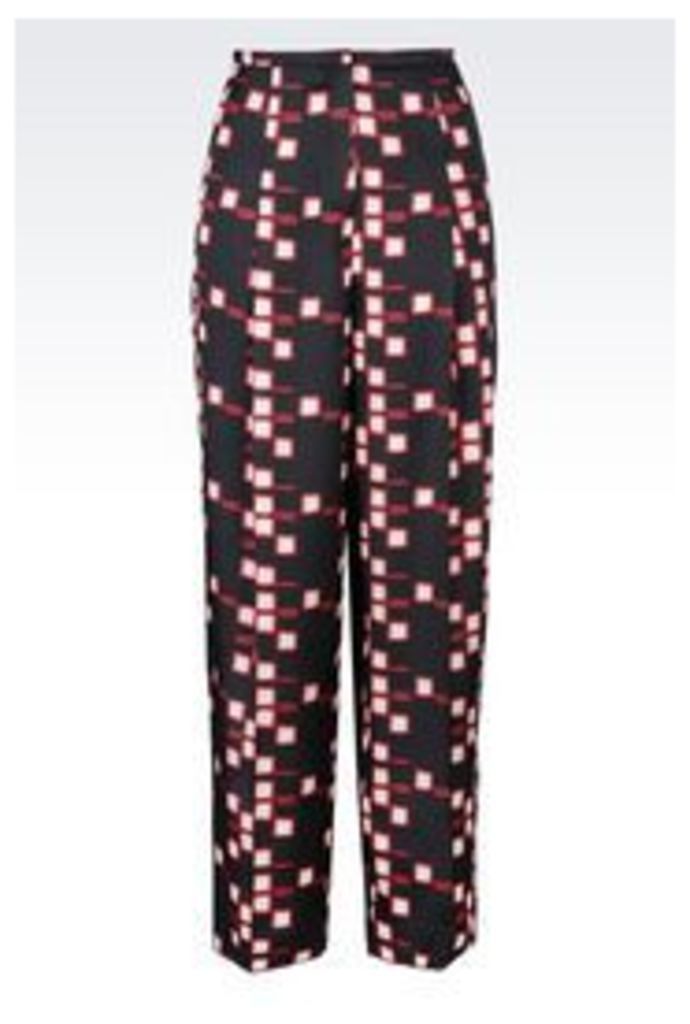 OFFICIAL STORE EMPORIO ARMANI TROUSERS IN JACQUARD