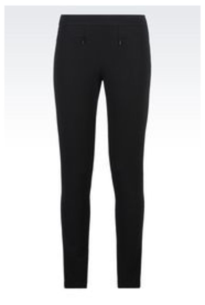 OFFICIAL STORE EMPORIO ARMANI TROUSERS IN JERSEY PIQUE