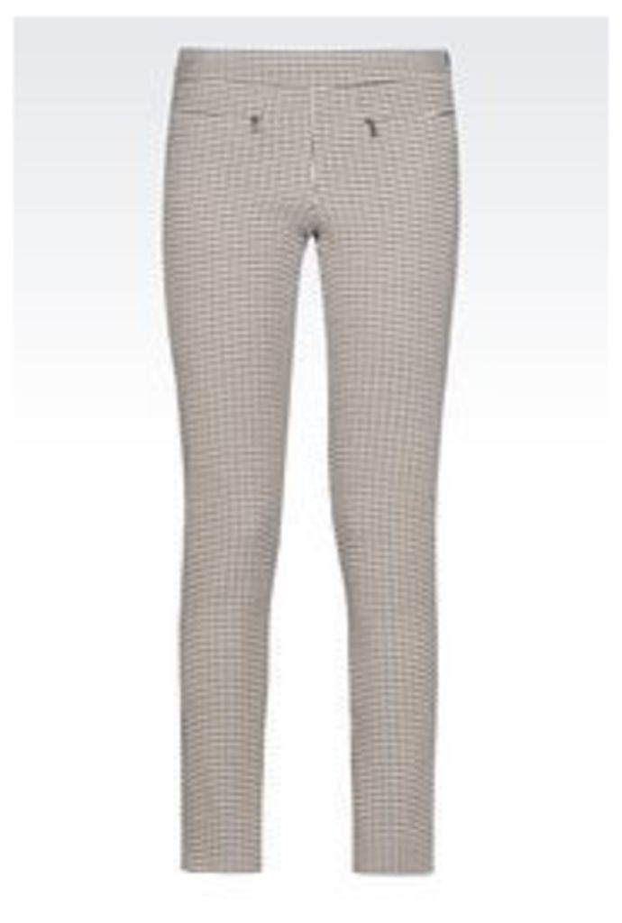 OFFICIAL STORE EMPORIO ARMANI TROUSERS IN EMBOSSED HOUNDSTOOTH