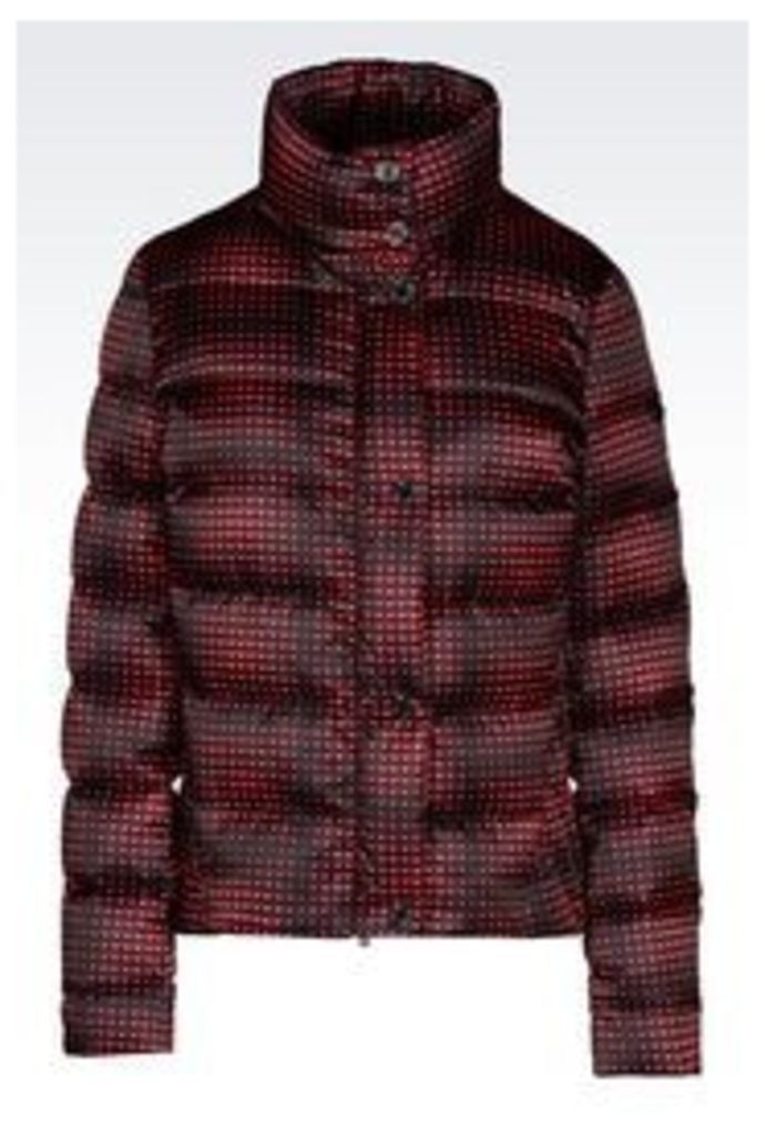 OFFICIAL STORE ARMANI JEANS DOWN JACKET IN PRINTED NYLON
