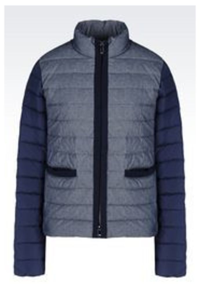 OFFICIAL STORE ARMANI JEANS DOWN JACKET IN CHAMBRAY
