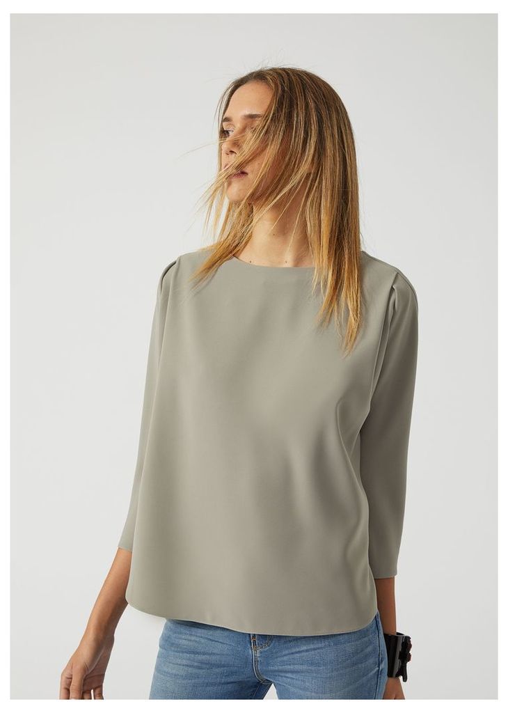 OFFICIAL STORE EMPORIO ARMANI Crepe Blouse With Boat Neck