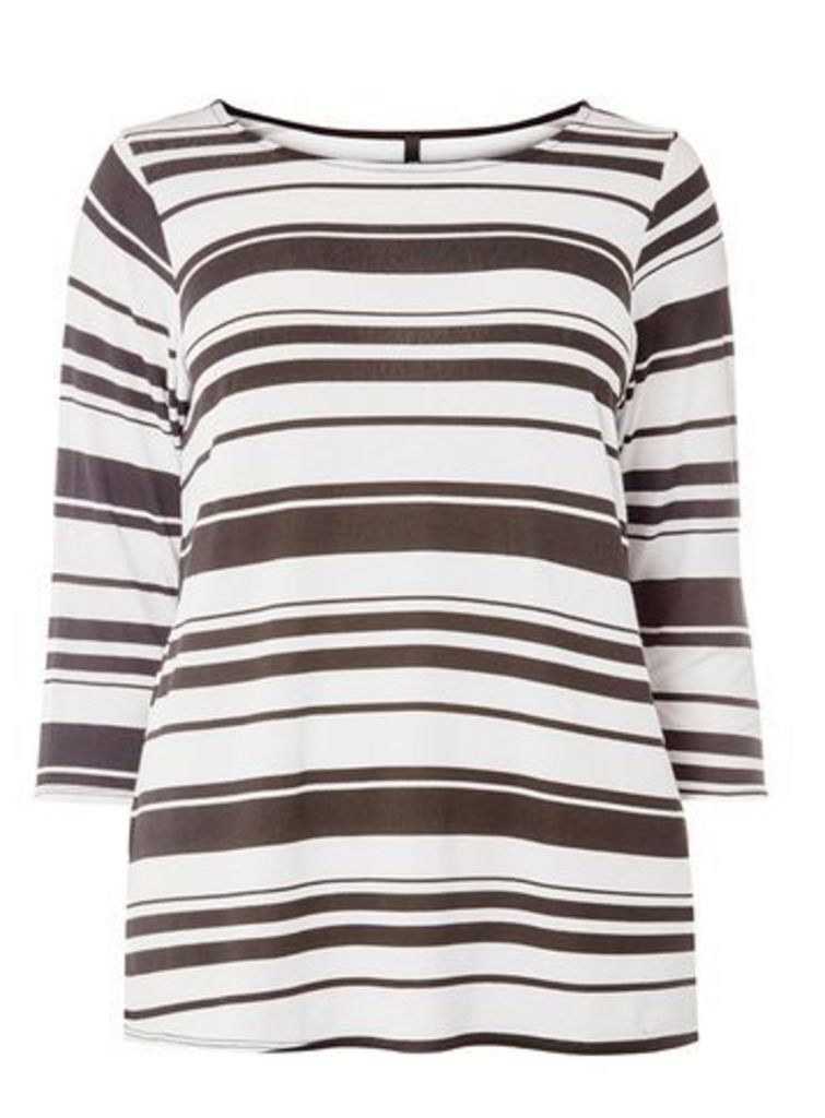 Black and White Stripe T-Shirt, Red
