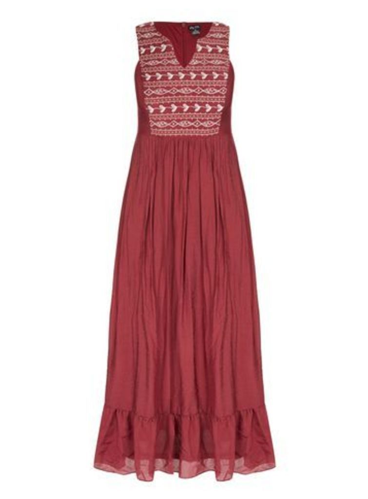 City Chic Red Embroidered Maxi Dress, Red