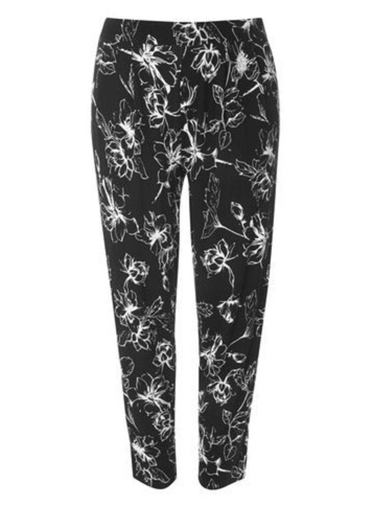 Black And White Tapered Trousers, Black/White