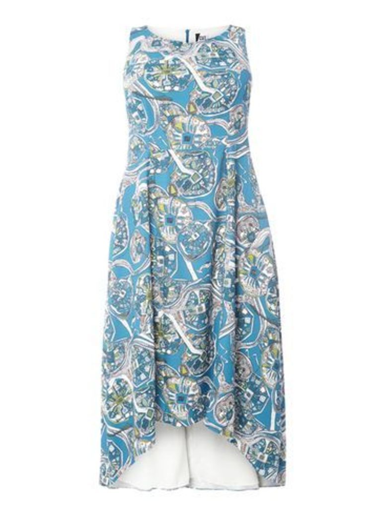Cut For Evans Printed High-Low Dress, Bright Multi