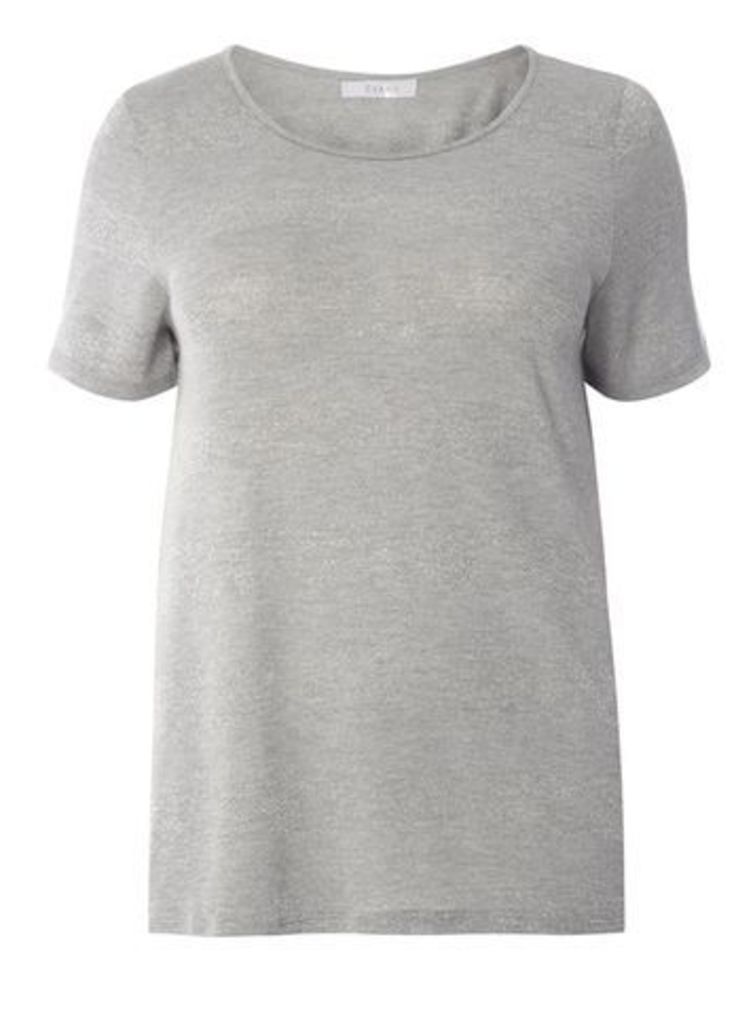 Premium Grey Glitter Stripe T-Shirt, Grey