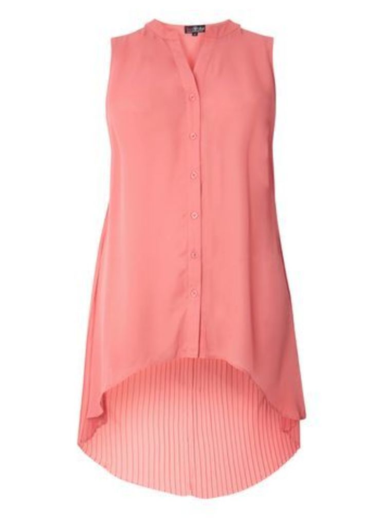 Lovedrobe Coral Pleat Back Shirt, Coral