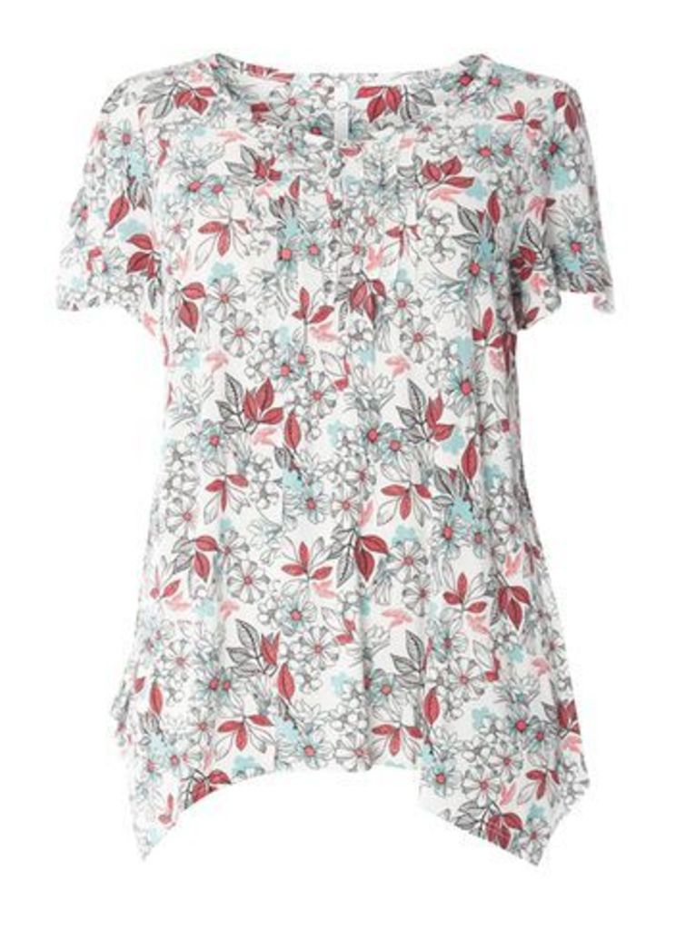 Ivory Floral Print Top, Ivory