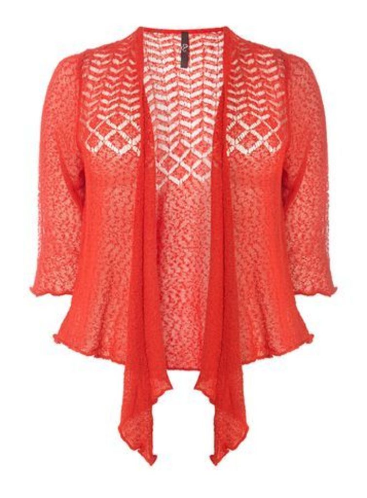 Red Fine Knitted Shrug, Red