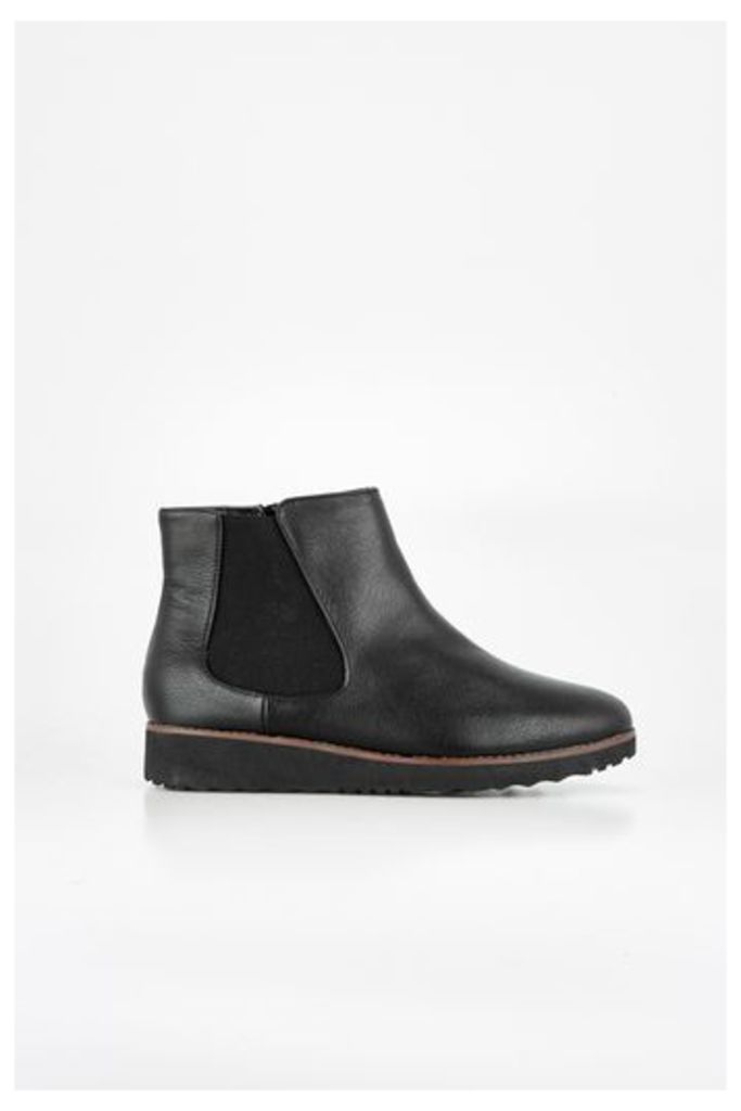 Black Chelsea Flatform Boots, Black