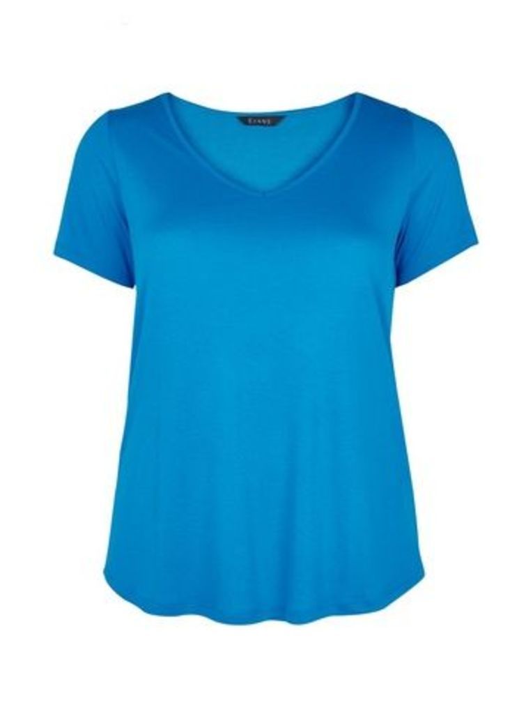 Turquoise V-Neck T-Shirt, Turquoise