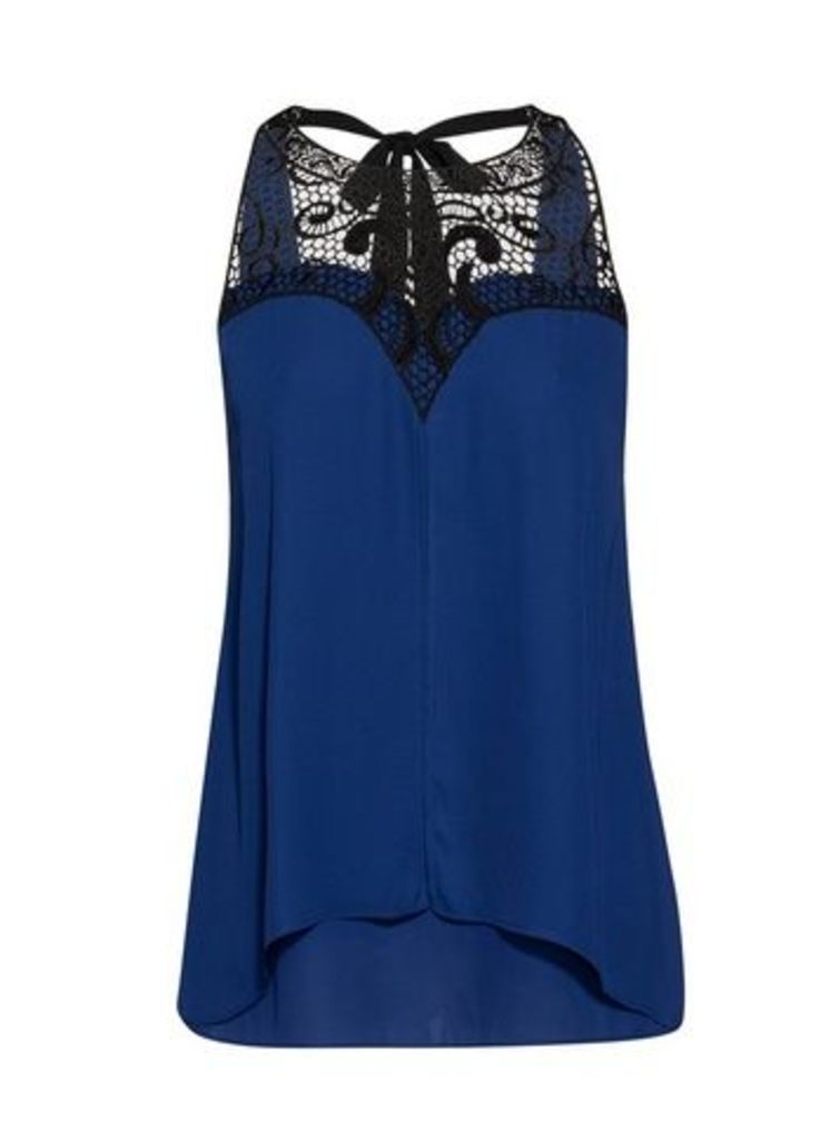 **City Chic Navy Blue Lace Top, Navy