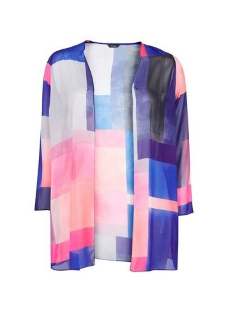 Boutique Geometric Print Kimono, Bright Multi