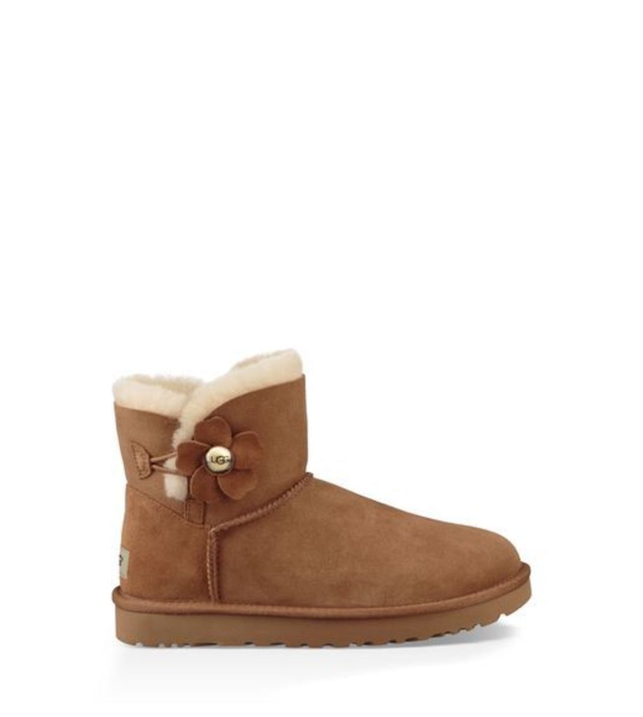 UGG Mini Bailey Button Poppy Boot Womens Boots Chestnut 3