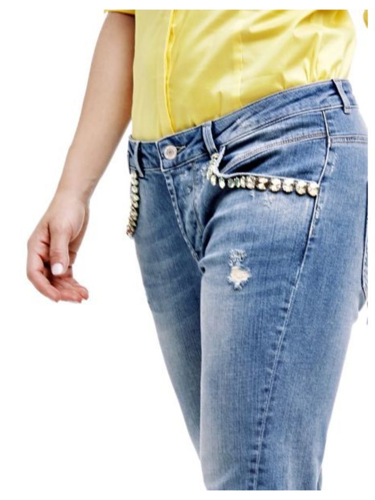 Guess Tapered Jeans With Jewel AppliquÃ©s