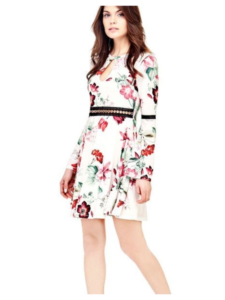 Guess Floral Dress With Embroidery