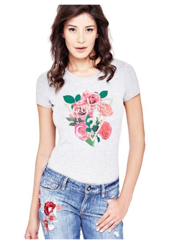 Guess T-Shirt With Front Flower Print