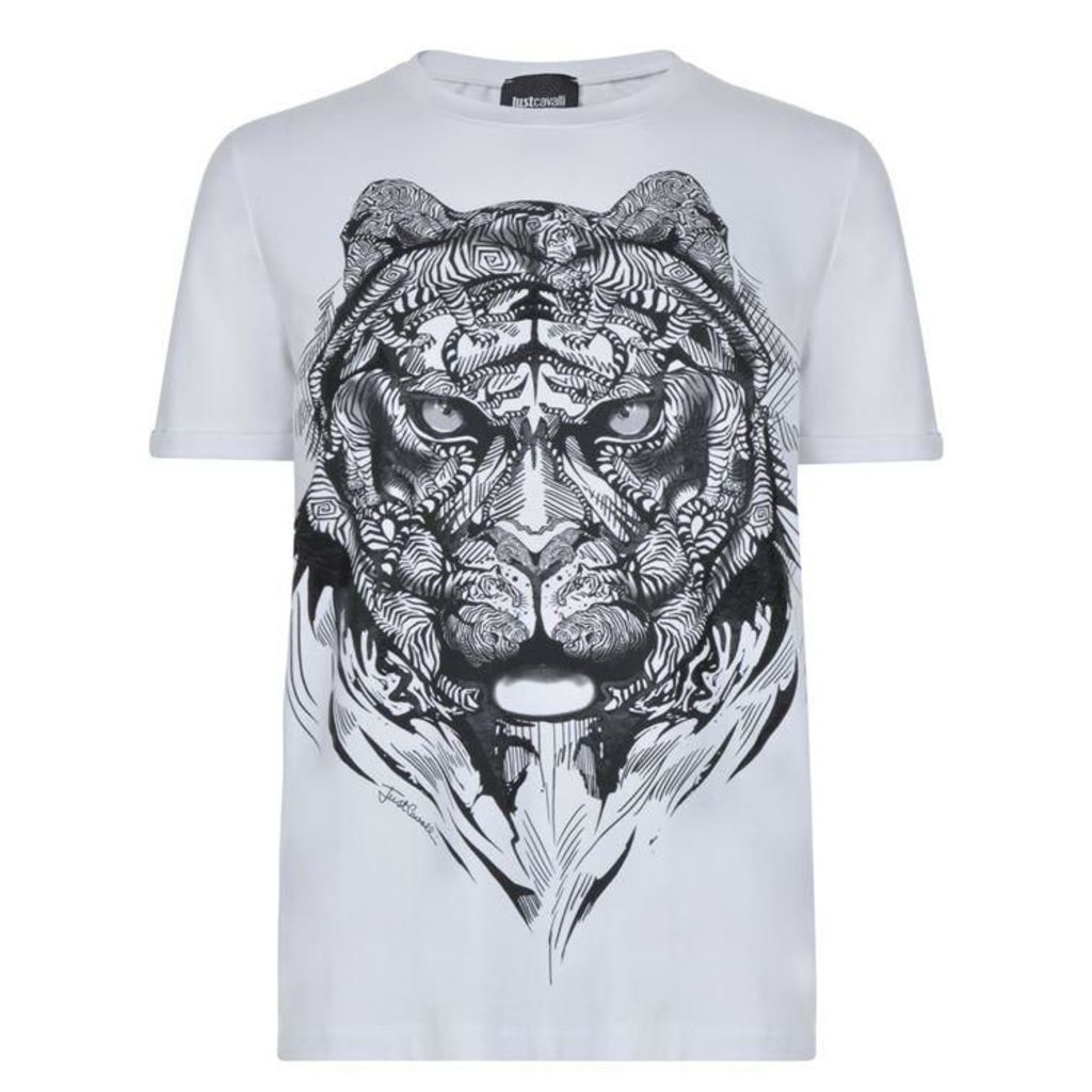 JUST CAVALLI Tiger Print T Shirt