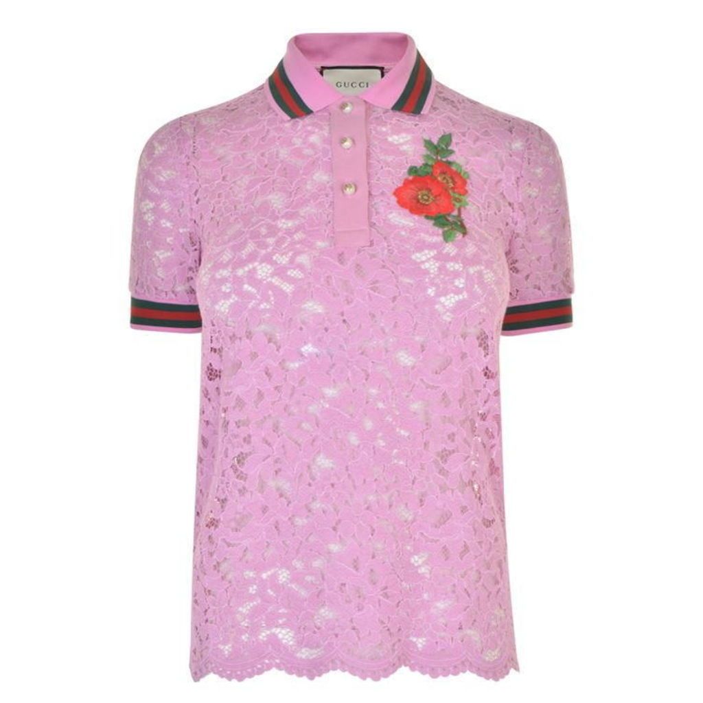 GUCCI Embroidered Lace Top