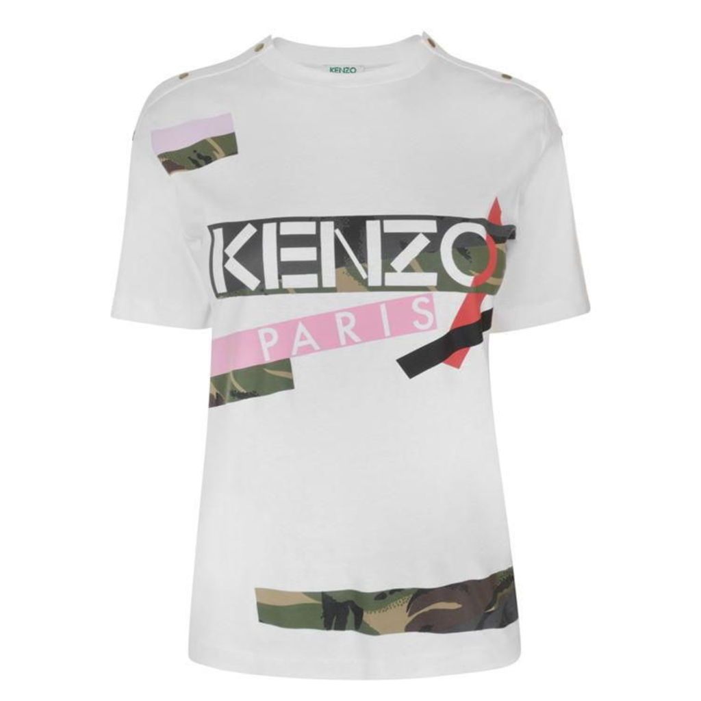 KENZO Broken Camouflage Print T Shirt
