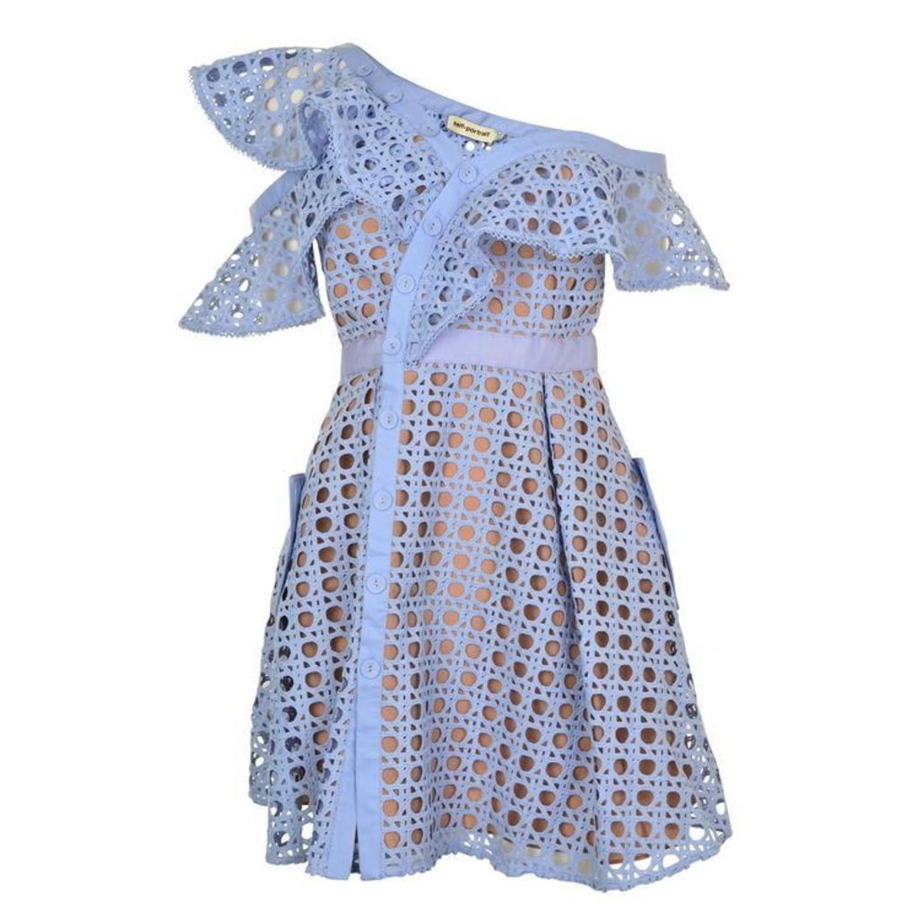 SELF PORTRAIT Guipure Frill Mini Dress