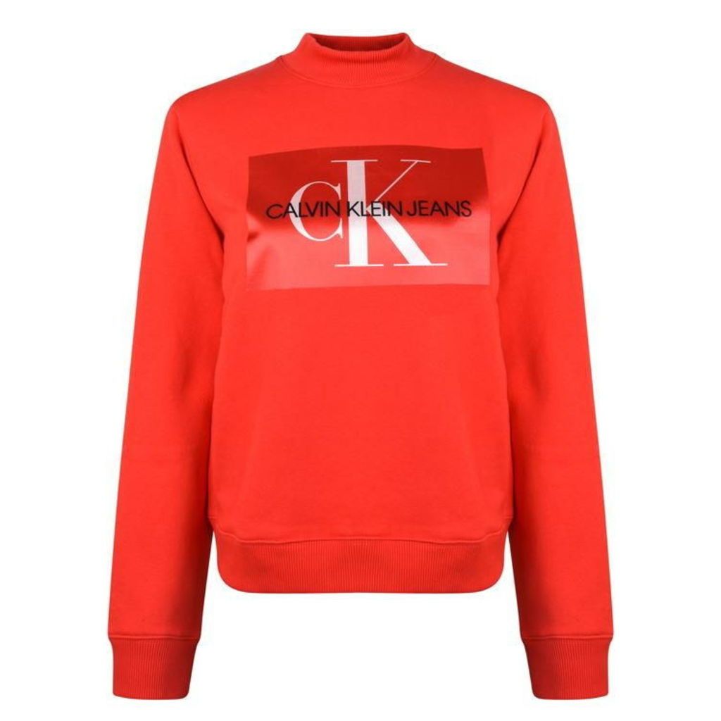 Calvin Klein Jeans Mock Neck Logo Sweatshirt