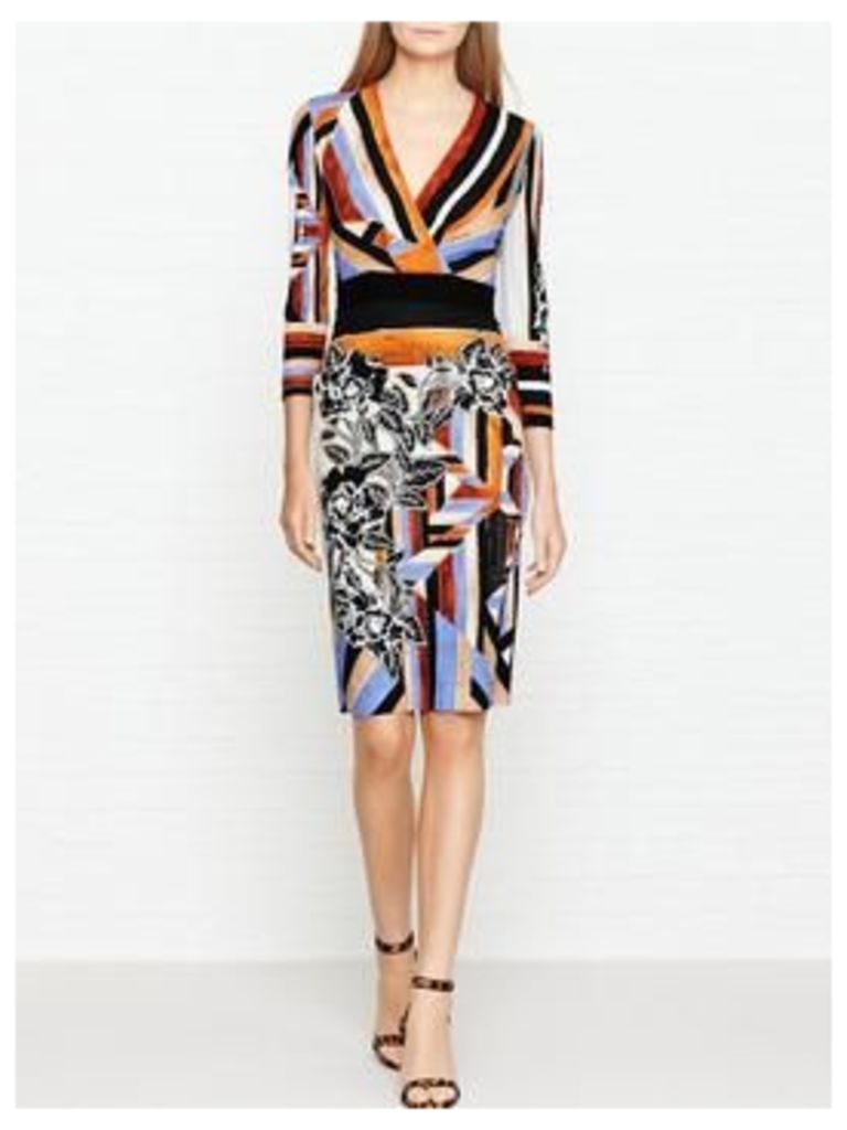 Just Cavalli Stripe And Floral Print Dress - Multicolour