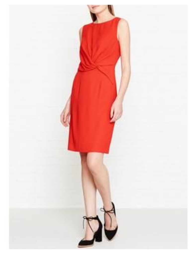 Reiss Erica Knot Detail Fitted Dress - Red