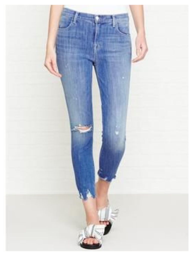 J Brand Alana High Rise Crop Skinny Distressed Jeans - Fantasy