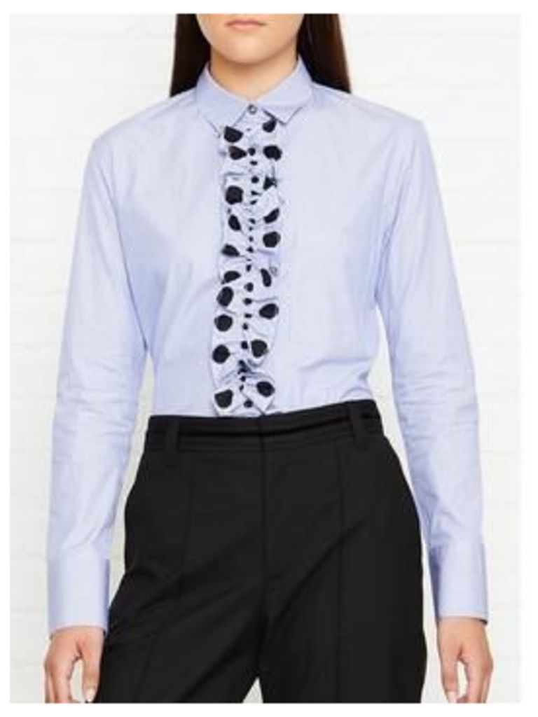 Ps By Paul Smith Striped Frill Shirt - Blue/Black